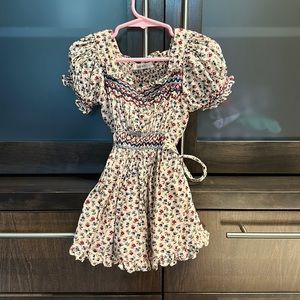 DOEN floral dress with smocking detail. Size 2T.